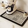 Tapete escurridor de cocina transfronterizo flor retro cafetera tapete de tierra de diatomeas vajilla absorbente tapete antideslizante ventas directas de fábrica