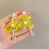 Brincos Chunshan-Celebridade da Internet com Franja de Pérolas Florais Transparentes para Mulheres Estilo Francês Retrô Fada Elegantes