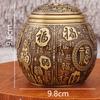 Latas de Té Baifu de Latón Cornucopia Tarro Dorado para Arroz con Tapa Adornos para Mesa de Té de Oficina Decoraciones Ceremonia de Apertura de Tienda