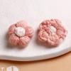 Brincos de Flores Pompons Coloridos de Lã Tricotados para Outono e Inverno, Acessórios de Joias DIY para Mulheres, Atacado