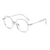 Gafas de Titanio Puro Ultraligeras, Montura Redonda de 55 mm, Montura Extra Grande 98751, Aspecto Natural Que Hace que el Rostro Parezca Más Pequeño, Montura con Borde Dorado, Venta al por Mayor, Se Pueden Montar Lentes