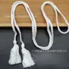 Cuerda de Algodón Trenzada Negra y Blanca con Borlas Dobles, Cinturones de Borlas de Algodón, Borlas para Colgar Cortinas, Accesorios de Borlas del Fabricante, En Stock