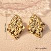 Pendientes de Hojas de Acero Inoxidable Chapados en Oro Estilo INS Moda Pendientes Distintivos de Hojas de Acero Inoxidable Pendientes Europeos y Americanos