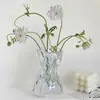 Vaso Criativo Irregular de Vidro Transparente de Alto Padrão Minimalista para Decoração de Mesa de Sala de Estar, Arranjo de Flores e Ornamentação Decorativa para Cultivo em Água