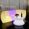 Mesa Iluminada con LED Refrigerante, Muebles Iluminados, Mesa de Café KTV, Mesa Redonda con Taburetes, Mesa Baja de Café para Bar, Control Remoto Multicolor