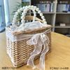 Nova cesta de flor de salgueiro feita à mão Rattan palha Tassel Festival Presente de casamento princesa cesta pequena cesta de vime