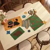 Mantel Individual para Mesa de Comedor de Cuero Sintético PVC Impermeable, Resistente al Aceite, Resistente al Calor, Lavable, Antideslizante, Manteles para Mesa de Café, Mantel para Mesa de Comedor de Sala de Estar Estilo Retro Americano