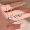 Colar de Gatinho com Zircônia Cúbica Feminino Simples Versátil Corrente para Clavícula Laço Toque de Luxo Leve Ouro Brincos de Tarraxa Gatinho KT