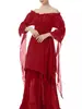 Vestido Longo Europeu e Americano Transfronteiriço Medieval de Halloween de Um Ombro Estilo Palácio Retrô para Mulheres com Babados Irregulares