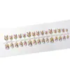 Unhas Postiças Listradas Color Block de Primavera, Tiras de Unhas Artificiais Florais Sete Cores Curtas Removíveis Atacado