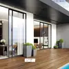 Estilo Minimalista Puerta Corredera Pesada Negra para Balcón Aleación de Aluminio Puerta de Vidrio Templado para Patio, Sala de Estar, Cocina, Puerta Corredera Insonorizada