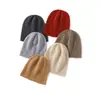 Gorro Unissex Macio de Caxemira Sem Costura Estilo Outono/Inverno Novo Borda Enrolada Espessado Quente Malha Casual Soltinho