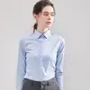 Camisas de Manga Larga para Mujer, Ropa de Trabajo para las Cuatro Estaciones, Tops Elegantes, Camisas de Negocios Antiarrugas, Cuello de Solapa Ajustado, Atuendo Profesional para Entrevistas