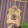 Chaleco de Algodón Puro para Niños y Niñas, Nuevo Camiseta sin Mangas de Verano Tie-Dye Versátil Elegante con Estampado de Dibujos Animados