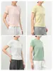 Top de Manga Corta para Mujer Aboutsea Verano Bambú Algodón Hombro Derecho Cuello Redondo Corte Ajustado Seco y Transpirable Color Sólido Versátil para Mujer