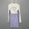 Nuevo Producto Coreano Dongdaemun, Moderno y Casual, Vestido con Tirantes de Bloques de Color Femenino + Conjunto de Cubierta, Versión Coreana