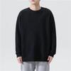 Sudadera de Manga Larga Lisa para Hombre, Cuello Redondo, Delgada para Primavera y Otoño, Color Sólido, Moderna, Holgada, Versátil, Chaqueta Casual