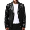 Jaqueta de couro masculina para comércio exterior, jaqueta de couro nova da moda para primavera e outono, jaqueta de couro bonita com zíper horizontal, roupas de motociclista, casaco juvenil plus size