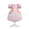 Novo estilo INS fofo rosa fosco laço coroa de princesa vestido de princesa decoração de festa de aniversário balões