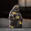 Adorno de Mascota de Té de Arcilla Púrpura Dios de la Riqueza Decoración Retro para el Hogar para Atraer Riqueza y Prosperidad, Cubierta de Juego de Té Hecha a Mano Accesorios para Juego de Té