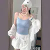 Lencería Floral de Encaje Dulce con Tirantes para Mujer, Nuevo Top de Empalme con Lazo, Puro Deseo, Chaleco Exterior Veraniego que Reduce la Edad