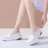 Sapatos de Enfermeira em Estoque para Mulheres, Outono, Sola Macia, Respiráveis, Antiderrapantes, Couro Genuíno, Pretos, Sapatos de Trabalho Médicos, Comércio Exterior Transfronteiriço, Dropshipping de Peça Única