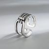 Anillo Japonés y Coreano de Nuevo Estilo para Niña Imitación Plata Tailandesa Vintage Simple Plateado Joyería de Mano Anillo Abierto