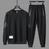 Traje deportivo casual para hombre de primavera y otoño Chaqueta Pantalones Sudadera de cuello redondo Pantalones de manga larga Conjunto de traje deportivo