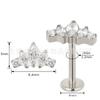 Corona vaca venta caliente transfronteriza ASTM F-136 titanio joyería para perforación aretes de circonita aretes labios uñas fabricantes lote al contado