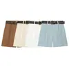 Moda Europeia e Americana Transfronteiriça Aliexpress Venda Quente Shorts Casuais Plissados com Cinto