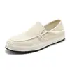 Sapatos de pescador mocassins slip-on com solas macias, sapatos casuais respiráveis, sapatos de pescador de linho tecidos com palha, sapatos de tecido para trajeto ao ar livre