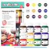 Pigmentos de Pintura para Niños, Gouache, Acuarela, Pigmentos Acrílicos para Vidrio, Set de Pinturas Publicitarias Textiles de 6/12 Colores Fabricante