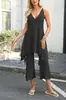 Venta Caliente Transfronteriza 2026 Moda de Verano Casual Chaleco de Punto con Cuello en V Profundo Conjunto de Suéter y Pantalones Largos para Mujer Conjunto de Dos Piezas
