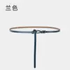 Cinturón Fino Trenzado Sin Perforaciones de Nuevo Estilo, Versátil Cinturón Decorativo Pequeño para Mujer, Moderno y Sencillo, Adecuado para Combinar con Vestidos como Accesorio de Cintura