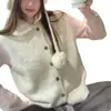 Colete de tricô de lapela de abotoamento simples para mulheres, sem mangas, macio e felpudo, corte solto, perfeito para usar em camadas, peça de outer wear de suéter para outono e inverno