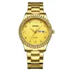 SENO chennuo reloj de oro para hombre moda Esfera de diamantes manecilla luminosa doble calendario movimiento