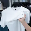 Camiseta Ultraleve e Fresca para Homens, Manga Curta, Novo Estilo de Verão, Não Amassa, Secagem Rápida, Versátil Cor Sólida, Top Masculino, Tendência Dropshipping