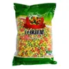 Legumes variados congelados rapidamente, ervilhas congeladas tricolores, cenouras, grãos de milho doce, arroz frito, salada mista leve para refeição