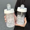 Taza de Agua Ins Nueva para Niñas, Taza de Aspecto Elegante, Popote de Verano, Taza de Plástico Simple Portátil para Estudiantes de Gran Capacidad