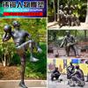 Escultura de figura de plástico reforzado con fibra de vidrio para exteriores, cobre fundido, cultura agrícola, costumbre popular, adornos grandes, resina imitación cobre, paisaje de jardín