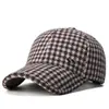 Gorra de Béisbol a Cuadros Otoño e Invierno Estilo Coreano para Mujer Moda Visera Dura Pico de Pato Sombrero Casual para Exteriores Protección contra el Frío Sombrero Cálido Transfronterizo