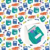 Temporada de regreso a clases estampado digital patrón de cruz cuero PVC DIY pendientes de lazo material para bolsa 1Yc61646