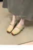 Sapatos Mary Jane Estilo Francês Salto Escondido Bico Quadrado Feminino 2026 Nova Temporada Verão Outono Com Saias Sapatilhas Sapatos de Festa