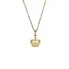 Nuevo Collar de Corona de Oro de 18 Quilates, Simple y de Alta Gama, Cadena para Clavícula de Acero de Titanio que No se Desvanece, Joyería al por Mayor
