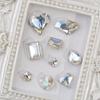 Venta al por mayor de joyas para uñas, transparentes, con punta puntiaguda, súper brillantes, grandes, torcidas, con forma de corazón, hacha, gotas de agua, mariposa cuadrada gruesa, diamante blanco, accesorios para uñas