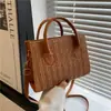 Bolso de paja para mujer 2025 nuevo bolso tejido de playa nicho popular de este año bandolera versátil bolso cuadrado pequeño