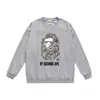 Moletom Bape Ape Head Marca Tendência Estampado Gola Redonda Outono Inverno Novo Moda Hip-Hop Unissex Ins Transfronteiriço Ape Head