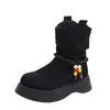 Botas Martin de Suela Gruesa Nuevas Otoño e Invierno 2025 Botas Delgadas Maillard Moda Casual Botas Cortas Fruncidas Tendencia Envío Directo