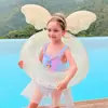 Flotador de mariposa blanca UJ con respaldo, set para padres e hijos para adultos y niños, adecuado para playa, piscina, sesiones de fotos y parque acuático