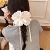Scrunchie de Encaje Blanco Suave Flor para el Cabello Extra Grande Estilo Coreano para Mujer Goma para el Cabello de Alta Gama Accesorios para el Cabello Venta al por Mayor